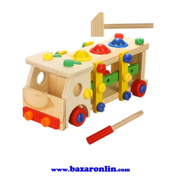 اسباب بازی چوبی ساختنی کامیون مدل SY-A096