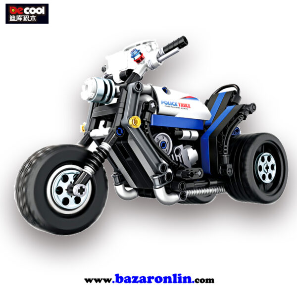 لگو موتورسیکلت پلیس عقب کش 3802 Decool - تصویر 1
